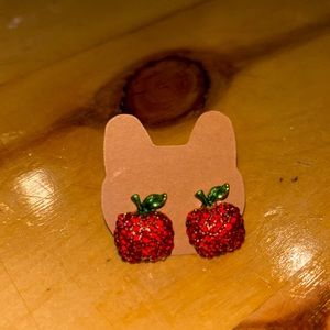 Boutique Red blinged apple Earrings (brand new!)
